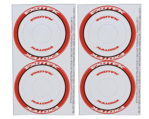 Exotek F1 Tire Sidewall Sticker (4) (Red)