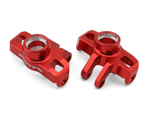 Exotek Arrma Typhon/Granite Grom Aluminum HD Steering Knuckles (Red) (2)