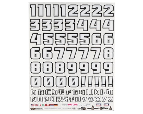 Firebrand RC Numb3Rs 3 Rocket Decal Set (White w/Black Outlines)