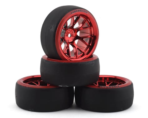 Firebrand RC Hypernova D29 Pre-Mounted Slick Drift Tires (4) (Red Chrome)