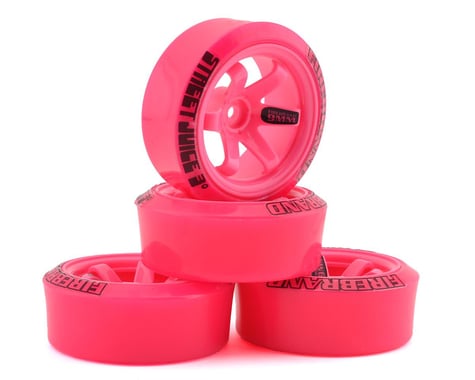 Firebrand RC Panther XDR9 5° Pre-Mounted Slick Drift Tires (4) (Pink)
