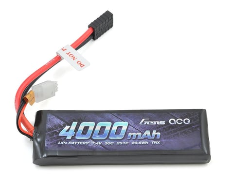 Gens Ace 2s LiPo Battery Pack 50C w/TRX Connector (7.4V/4000mAh)