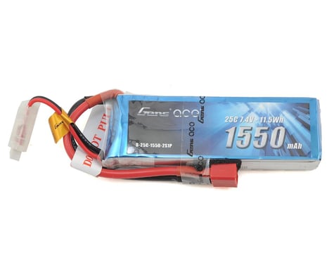 Gens Ace 2s LiPo Battery Pack 25C w/Deans Connector (7.4V/1550mAh)