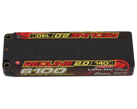 Gens Ace Redline 2.0 2S LCG LiHV Battery 140C (7.6V/6100mAh) w/5mm Bullets