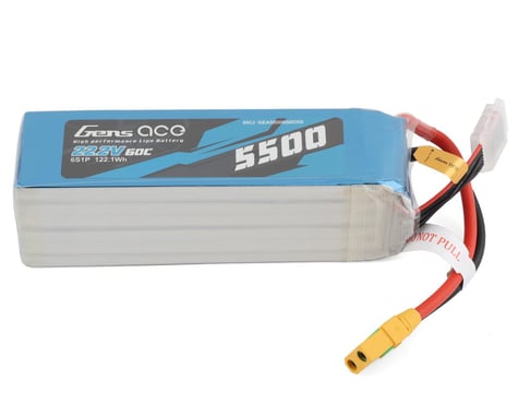 Gens Ace 6S LiPo Battery 60C (22.2V/5500mAh) w/XT90 Connector