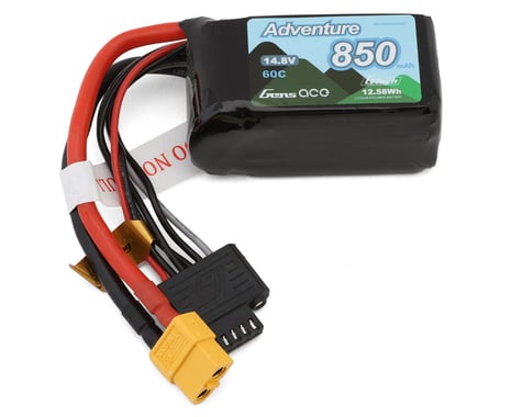 Gens Ace 4S 60C G-Tech Adventure LiPo Battery (14.8V/850mAh) w/XT60 Connector