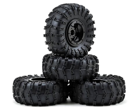 Gmade G-Air 2.2" Beadlock Rock Crawler Wheels w/Tires & Accessories (4) (Black)