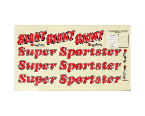 Great Planes Decal Giant Super Sportster ARF