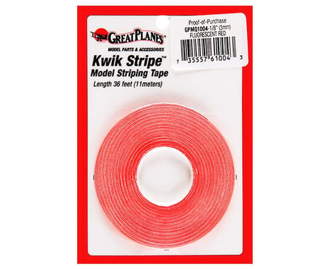 Great Planes Striping Tape Fluorescent Red 1/16"