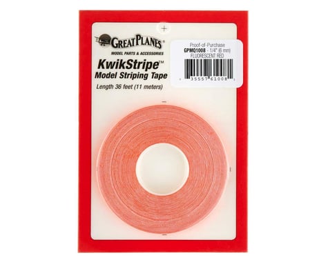 Great Planes Striping Tape Fluorescent Red 1/4"