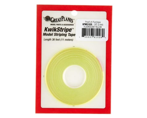 Great Planes Striping Tape Fluorescent Yellow 1/8"