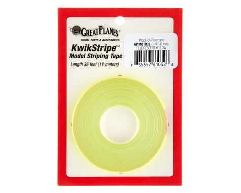 Great Planes Striping Tape Fluorescent Yellow 1/4"