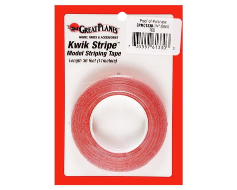 Great Planes Manufacturing  Stripe Tape Red 1/4"