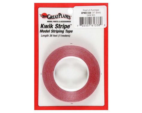 Great Planes Striping Tape Dark Red 1/4"