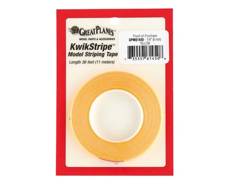 Great Planes Manufacturing  Stripe Tape Yellow 1/4"