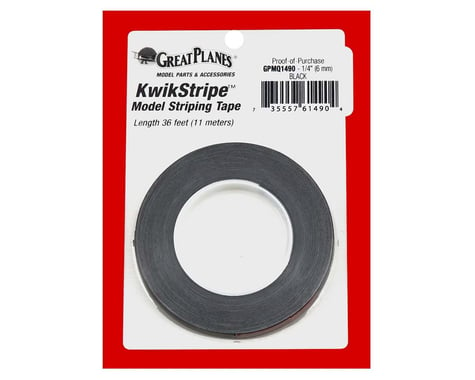 Great Planes  Striping Tape Black 1/4"