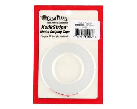 Great Planes  Striping Tape White 1/8"