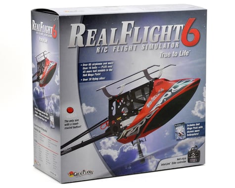 Great Planes RealFlight 6 w/Mode 2 "InterLink Elite" Transmitter & Heli Mega Pack