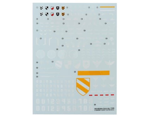 G-Rework HG AMS-129 Geara Zulu Gundam Waterslide Decal Sheet