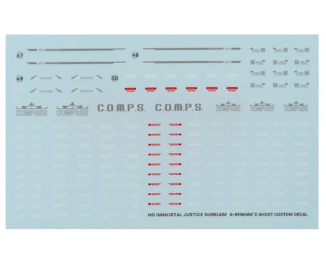 G-REWORK HG Seed Immortal Justice Gundam Decal Sheets