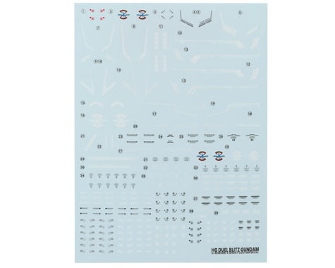 G-Rework HG ZGMF-1027M Duel Blitz Gundam Waterslide Decal Sheet