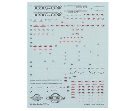 G-REWORK RG XXX-GO1W Wing Gundam Decal Sheet (TV Version)