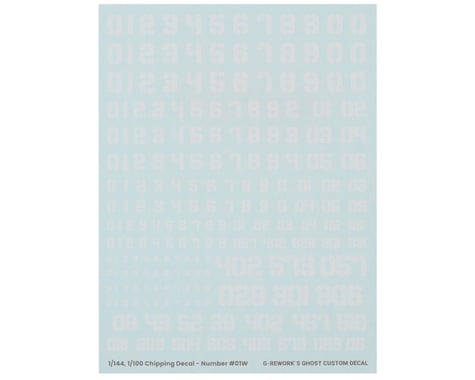 G-REWORK Chipping Decal Sheet Numbers #01 (White)