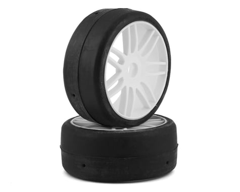GRP Tires GT - TO2 Slick Belted Pre-Mounted 1/8 Buggy Tires (White) (2) (R1)
