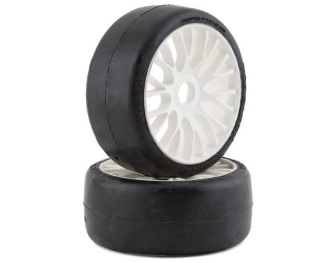 GRP Tires GT - TO4 Slick Belted Pre-Mounted 1/8 Buggy Tires (White) (2) (XB1)