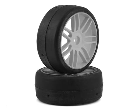 GRP Tires GT - TO2 Slick Belted Pre-Mounted 1/8 Buggy Tires (Silver) (2)