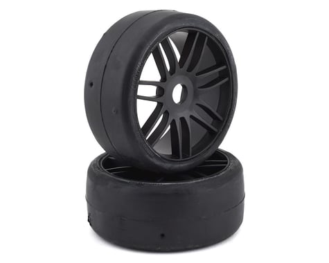 GRP Tires GT - TO2 Slick Belted Pre-Mounted 1/8 Buggy Tires (Black) (2)