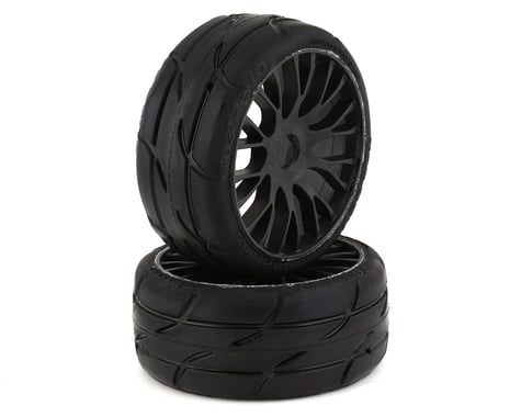 GRP Tires GT - TO3 Revo Belted Pre-Mounted 1/8 Buggy Tires (Black) (2) (XM3)