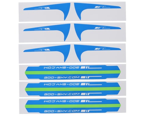 GooSky S2 Tail Boom & Fin Sticker Set (Blue)