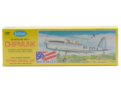 Guillows De Haviland DHC-1 Chipmunk Rubber Powered Flying Model Kit