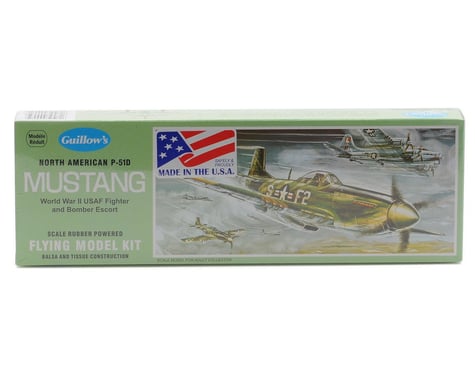Guillow North American P-51D Mustang Rubber Powered Flying Model Kit