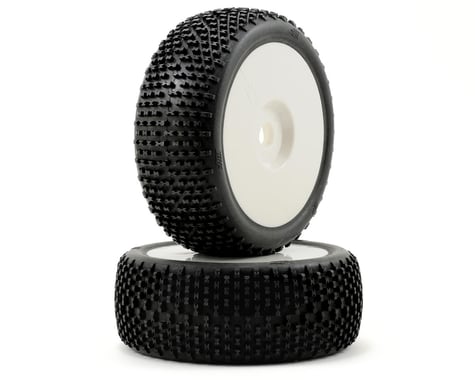 HB Racing Khaos Pre-Mounted 1/8 Buggy Tire (White) (2)