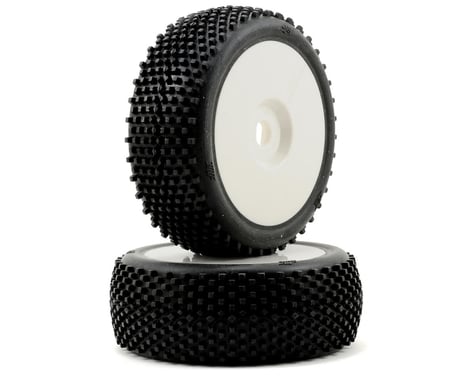HB Racing Block Pre-Mounted 1/8 Buggy Tires (White) (2)