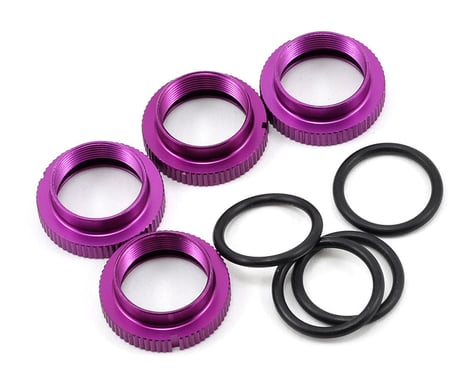 HB Racing Aluminum Shock Spring Adjuster Set (Purple) (4)