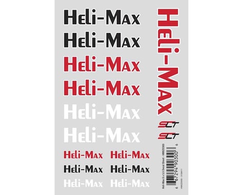 Heli-Max Helimax Die Cut Decal Sheet 8x5.5"