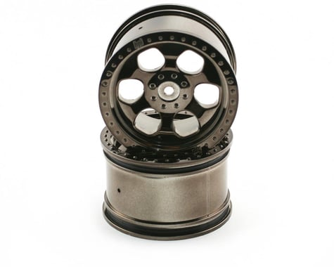 HPI 6-Spoke Wheel (2) (Savage X) (Black Chrome)