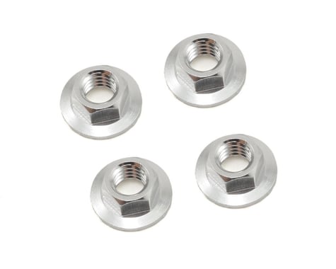 HPI 4mm Serrated Flanged Wheel Nut (Silver) (4)