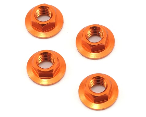 HPI 4mm Serrated Flanged Wheel Nut (Orange) (4)