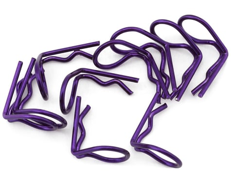 Hot Racing 90° Bent Body Clips (10) (Purple)