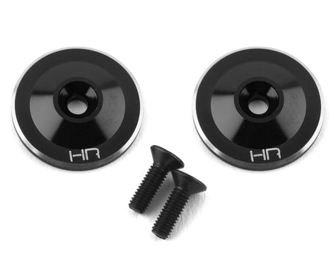 Hot Racing Aluminum Large Wing Buttons (Black) (2)