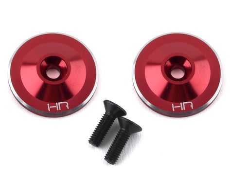 Hot Racing Aluminum Large Wing Buttons (Red) (2)