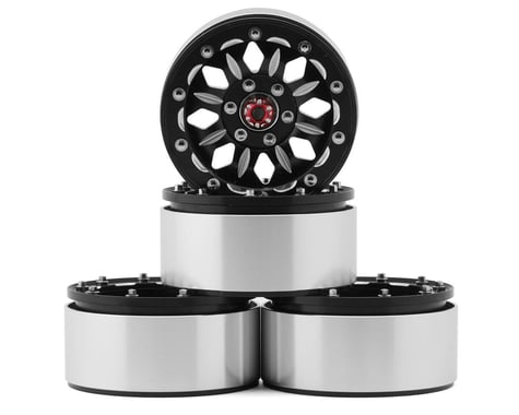 Hot Racing 1.9" Aluminum Beadlock Wheels (Black) (4) (B-Style)