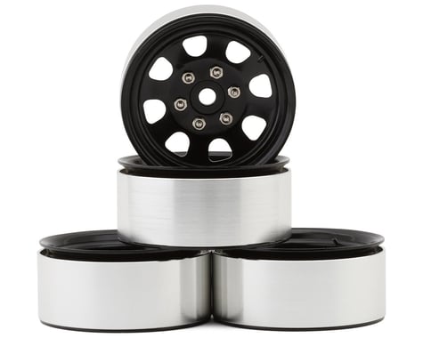 Hot Racing 1.9" Steel Beadlock 6-Lug Wagon Wheels (Black) (4)