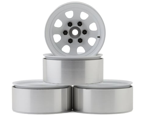 Hot Racing 1.9" Steel Beadlock 6-Lug Wagon Wheels (White) (4)