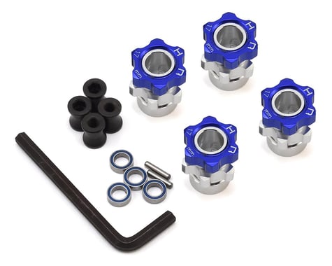 Hot Racing Traxxas Jato 17mm Hex Wheel Adapters w/8mm Extension (Blue) (4)
