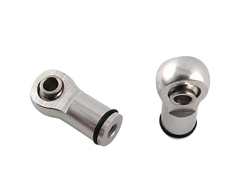 Hot Racing Aluminum Revo Style Ball Shock Ends (Silver)